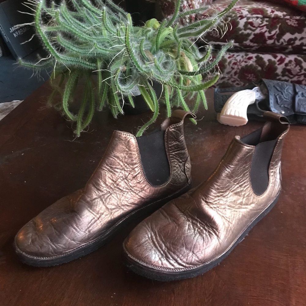 Marsell gold leather chelsea boot
